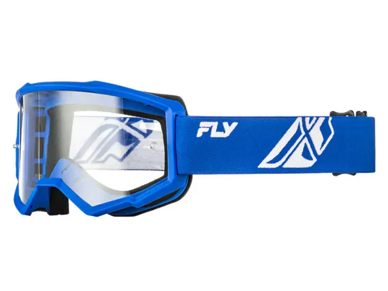 Antiparra Fly Racing Focus Azul/Blanco Con Lente Clara