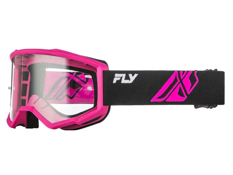 Antiparra Fly Racing Focus Negro/Rosado Con Lente Clara