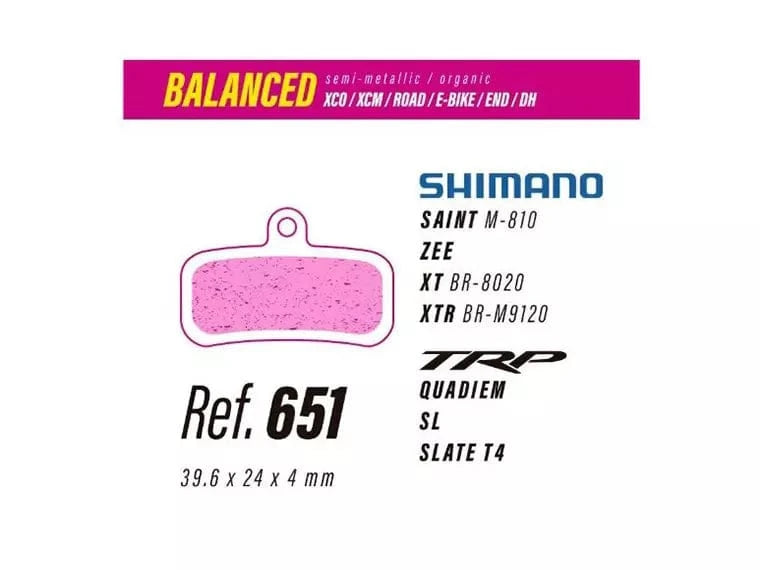 Pastillas Less Brakes Balanced 651 Para Shimano Saint, Zee, Xt, Xtr