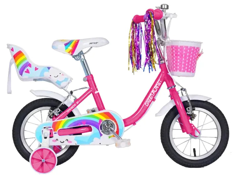 Bicicleta Green Planet Aro 12 Rainbow Rosada