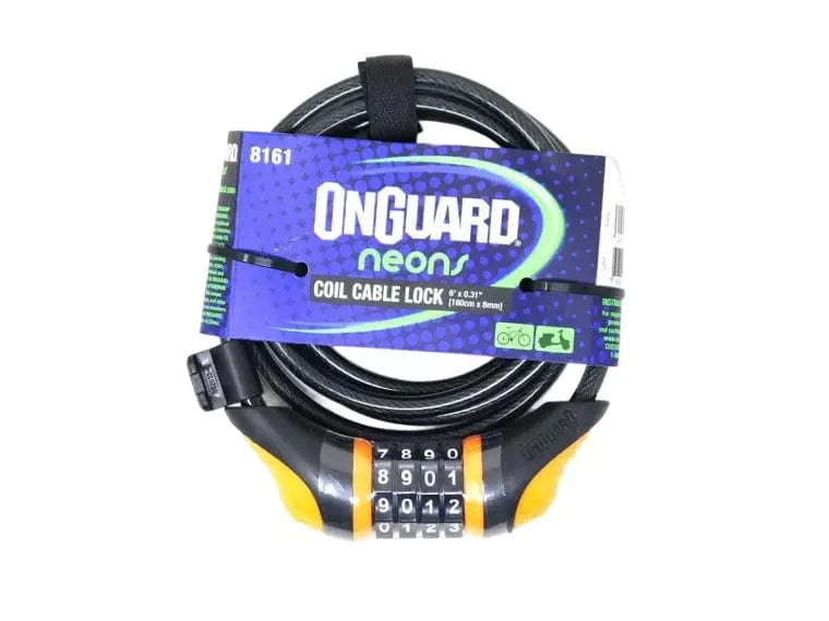 Candado On Guard Espiral Clave Ns 180cm X12mm Naranjo