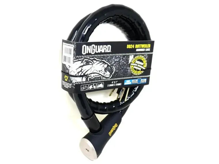 Candado Onguard Llave Espiral Rottweiler 120 Cm X 25 Mm Negro