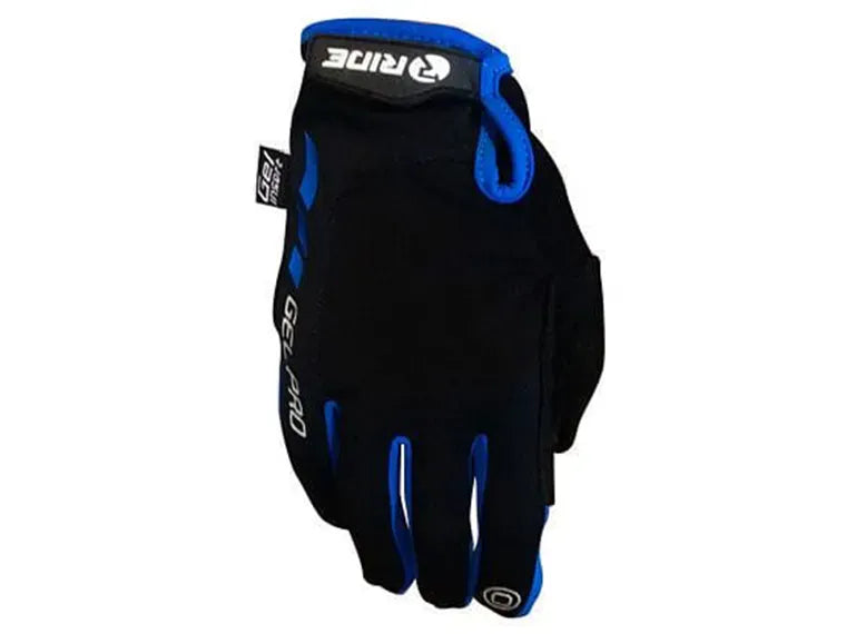 Guante Ride Largo Touch Negro - Electric Blue