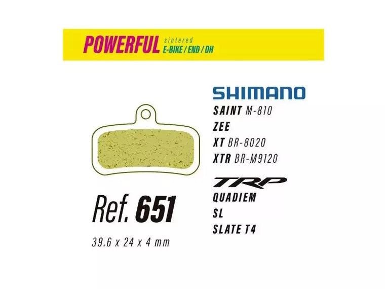 Pastilla De Freno Less Brakes Powerful 651 Para Shimano Saint, Zee, Xt, Xtr