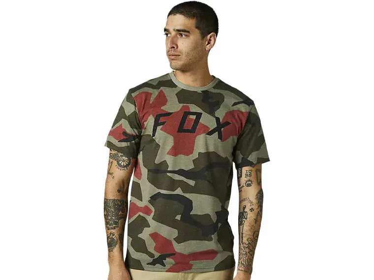 Polera Fox Manga Corta Bnkr Verde Camo