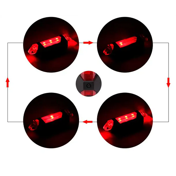 Luz trasera recargable, rojo