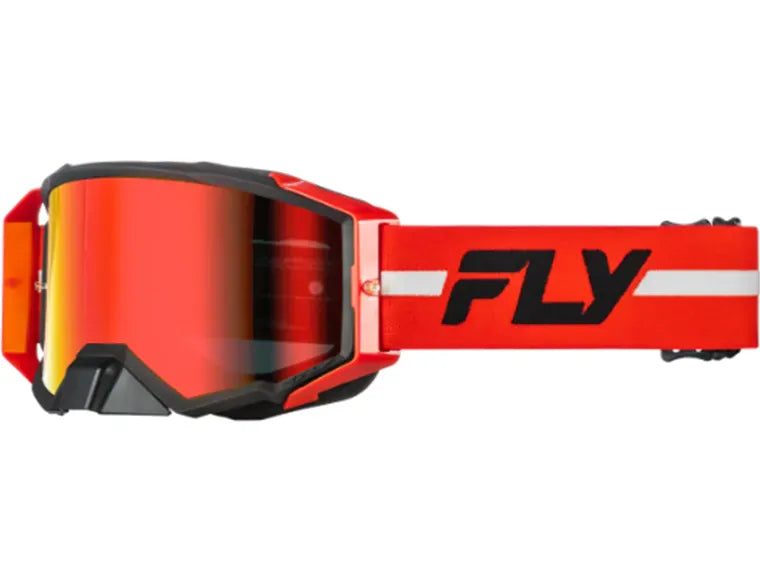 Antiparra Fly Racing Zone Pro Rojo/Negro/Gris Con Lente Espejo Rojo/Humo