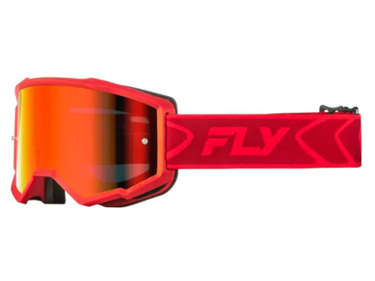 Antiparra Fly Racing Zone Rojo/Crimson Con Lente Espejo Rojo/Humo