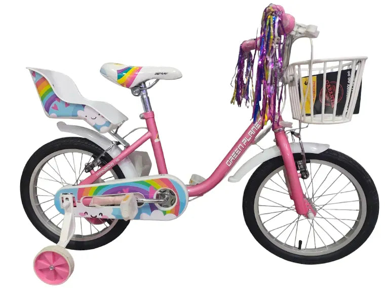 Bicicleta Green Planet Aro 16 Rainbow Rosada
