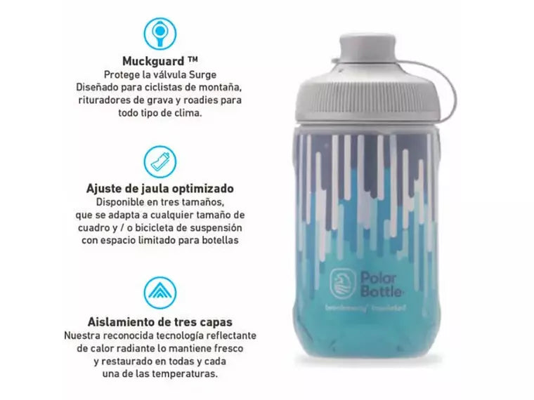 Botella Polar Bottle Breakaway Muck Insulated 350Ml Slate Blue/Turquoise