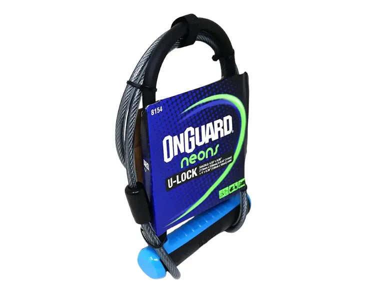 Candado Onguard Llave U-Lock Ns Con Cable 115X230 Mm Azul