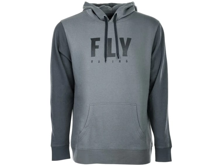 HOODIE FLY RACING BADGE PULLOVER HOODIE GREY LG