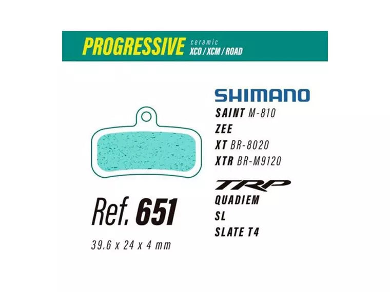 Pastilla De Freno Less Brakes Progressive 651 Para Shimano Saint, Zee, Xt, Xtr