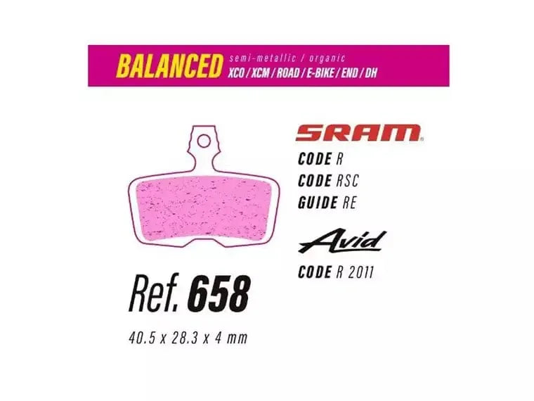 Pastilla De Freno Less Brakes Balanced 658 Para Sram Code, Guide Re