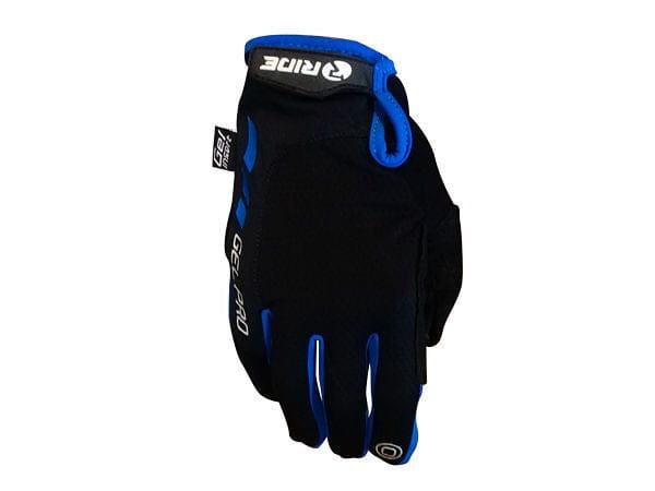 Guante Ride Largo Touch Negro - Electric Blue